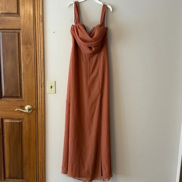 silk midi bridesmaid dresses Asymmetrical Midi Bridesmaid Dress with Short Sleeve and Ruffled V-Neck